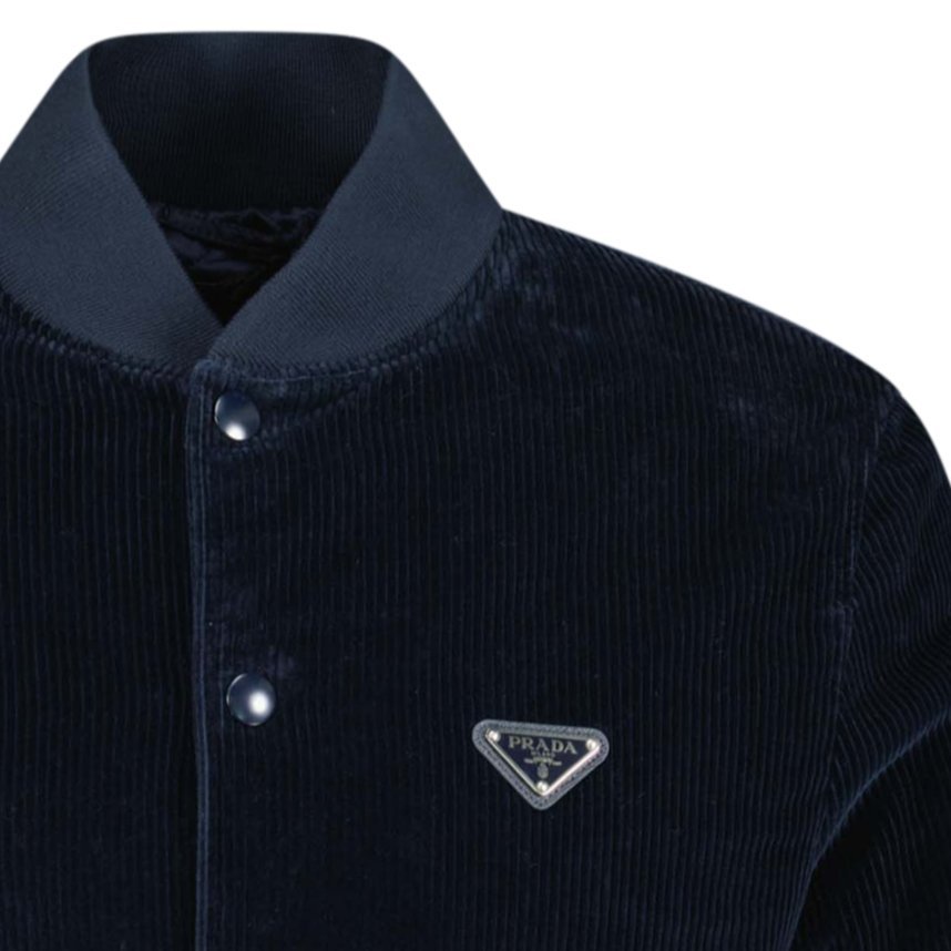 Prada Corduroy Button-Up Jacket Navy - Boinclo ltd