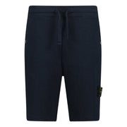STONE ISLAND BADGE BERMUDA SWEAT SHORTS NAVY