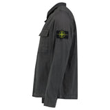 STONE ISLAND BRUSHED ORGANIC COTTON CANVAS ‘OLD’ EFFECT OVERSHIRT IN CHARCOAL GREY