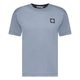 LOGO-PATCH SHORT-SLEEVED T-SHIRT-AVIO-BLUE