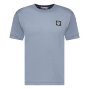 LOGO-PATCH SHORT-SLEEVED T-SHIRT-AVIO-BLUE