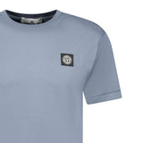LOGO-PATCH SHORT-SLEEVED T-SHIRT-AVIO-BLUE