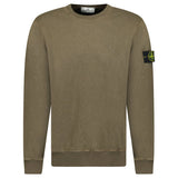 STONE ISLAND CREW NECK KHAKI GREEN