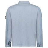 STONE ISLAND ORGANIC-LOOK NYLON PANAMA-TC OVERSHIRT IN AVIO BLUE