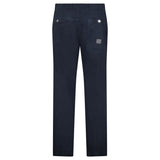 STONE ISLAND STRETCH ORGANIC BROKEN TWILL ‘OLD’ EFFECT CHINO TROUSERS IN NAVY