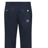 STONE ISLAND STRETCH ORGANIC BROKEN TWILL ‘OLD’ EFFECT CHINO TROUSERS IN NAVY