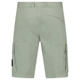 STONE ISLAND STRETCH ORGANIC COTTON TWILL CARGO BERMUDA SHORTS IN SAGE GREEN