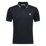 Stone Island Cotton Logo Polo T-Shirt Twin Tip Navy - Boinclo ltd Outlet Sale