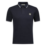 Stone Island Cotton Logo Polo T-Shirt Twin Tip Navy - Boinclo ltd Outlet Sale