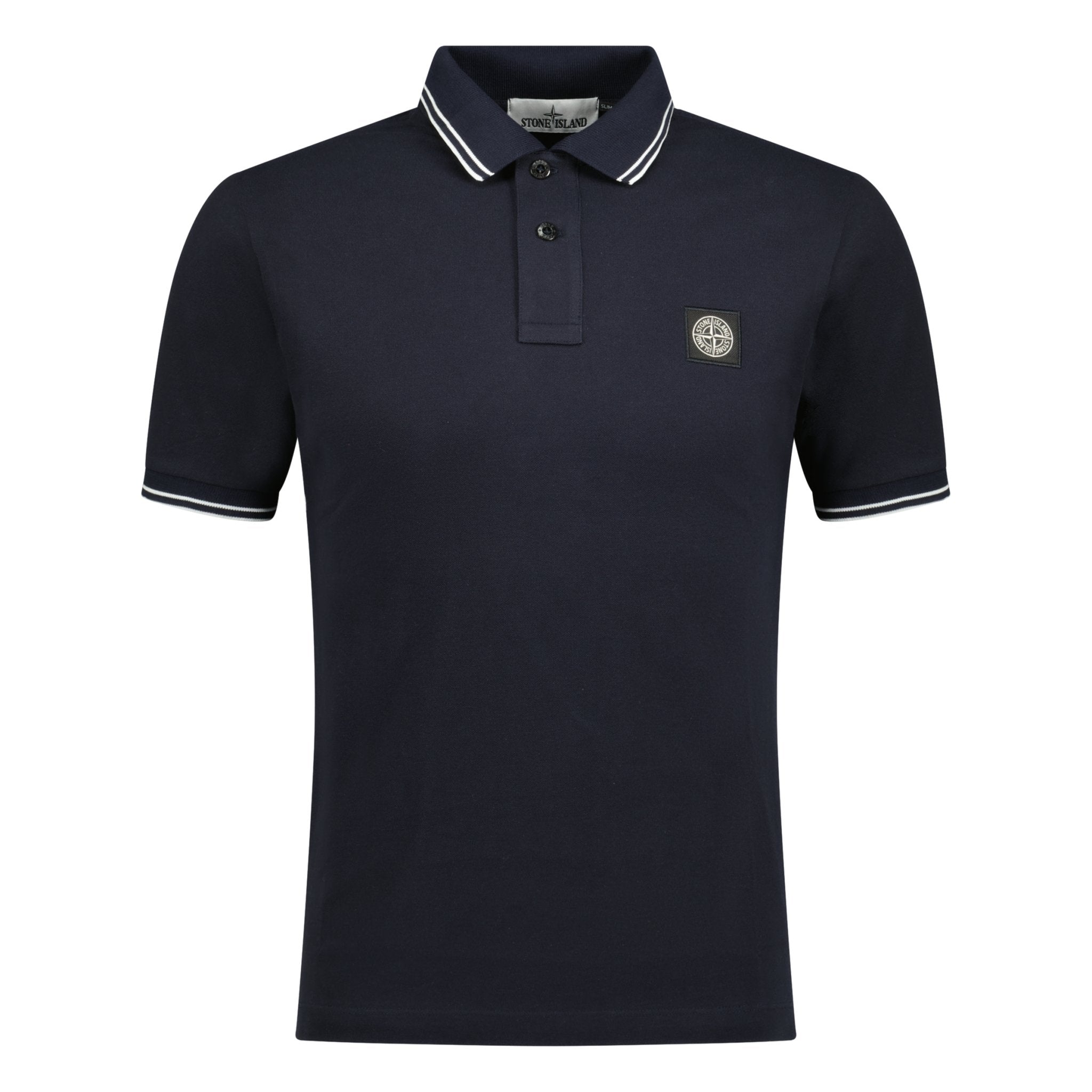 Stone Island Cotton Logo Polo T-Shirt Twin Tip Navy - Boinclo ltd Outlet Sale
