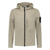 STONE ISLAND FULL ZIP UP HOODED OVERSHIRT BEIGE
