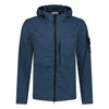 STONE ISLAND ZIP UP HOODED OVERSHIRT JACKET DARK BLUE