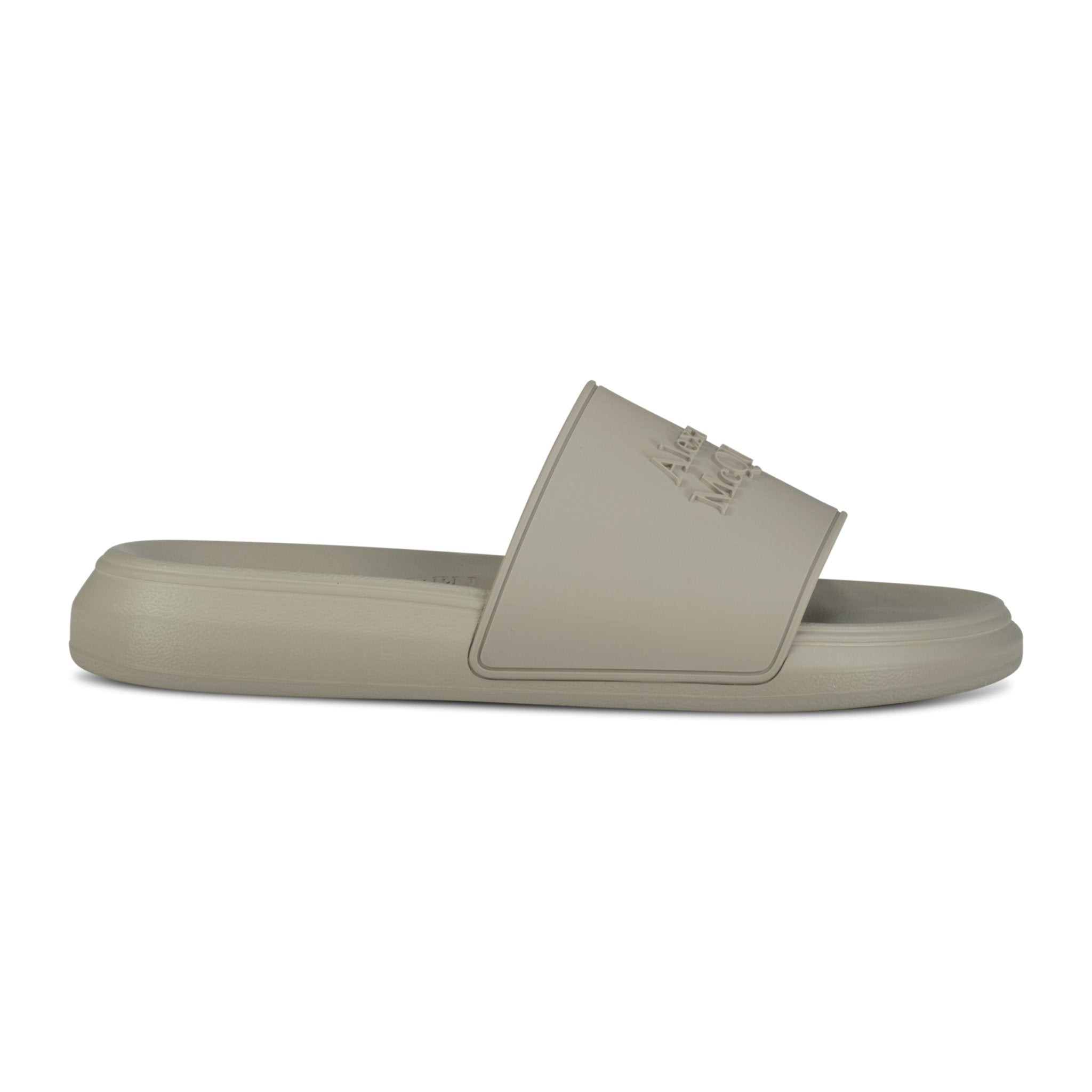 Alexander McQueen Logo Embedded Rubber Slides Grey - Boinclo ltd