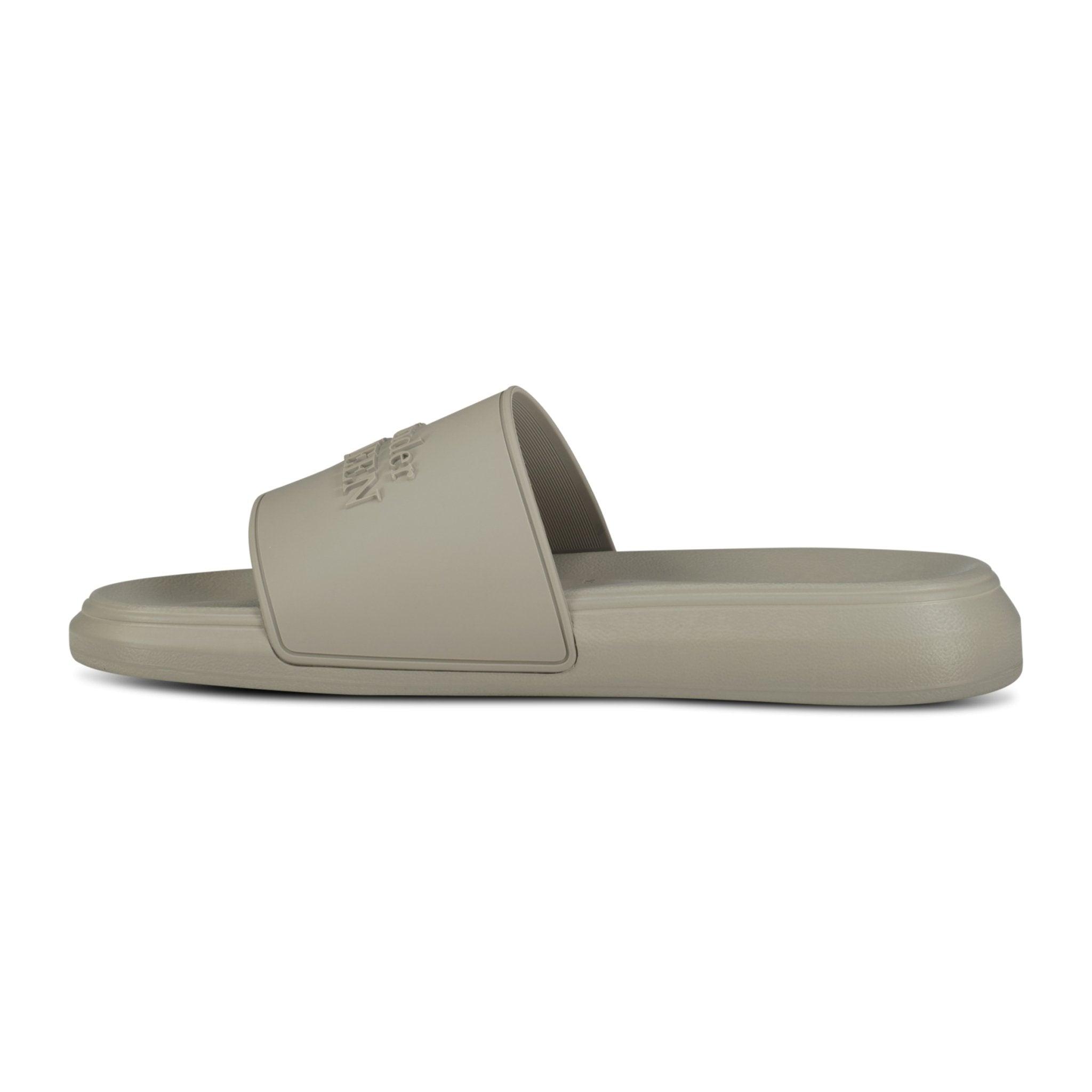 Alexander McQueen Logo Embedded Rubber Slides Grey - Boinclo ltd