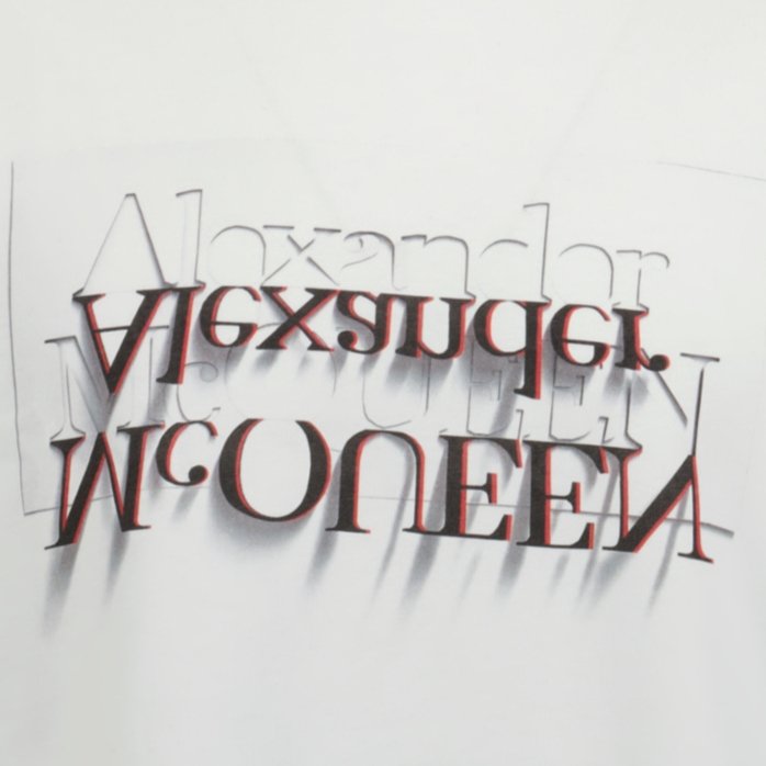 Alexander McQueen Mirrored Logo T-Shirt White - Boinclo ltd