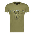 Balmain Silver Logo-Print Cotton-Jersey T-Shirt Khaki - Boinclo ltd
