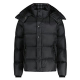 Burberry 'Leeds' Hooded Check Down Jacket Black - Boinclo ltd