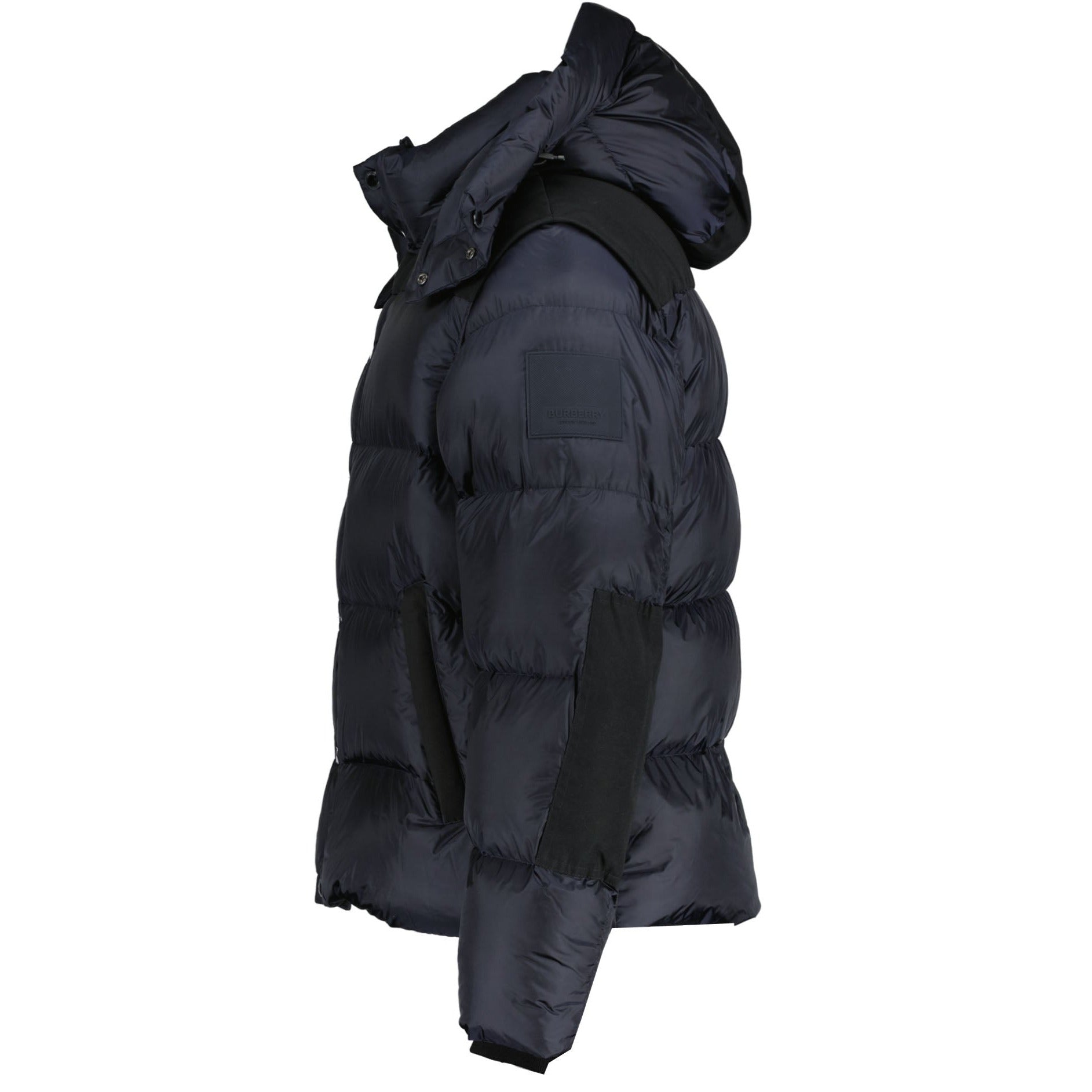 Burberry 'Leeds' Hooded Check Down Jacket Navy - Boinclo ltd