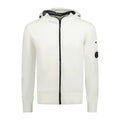 CP Company Chrome Hooded Knit Jacket White - Boinclo ltd