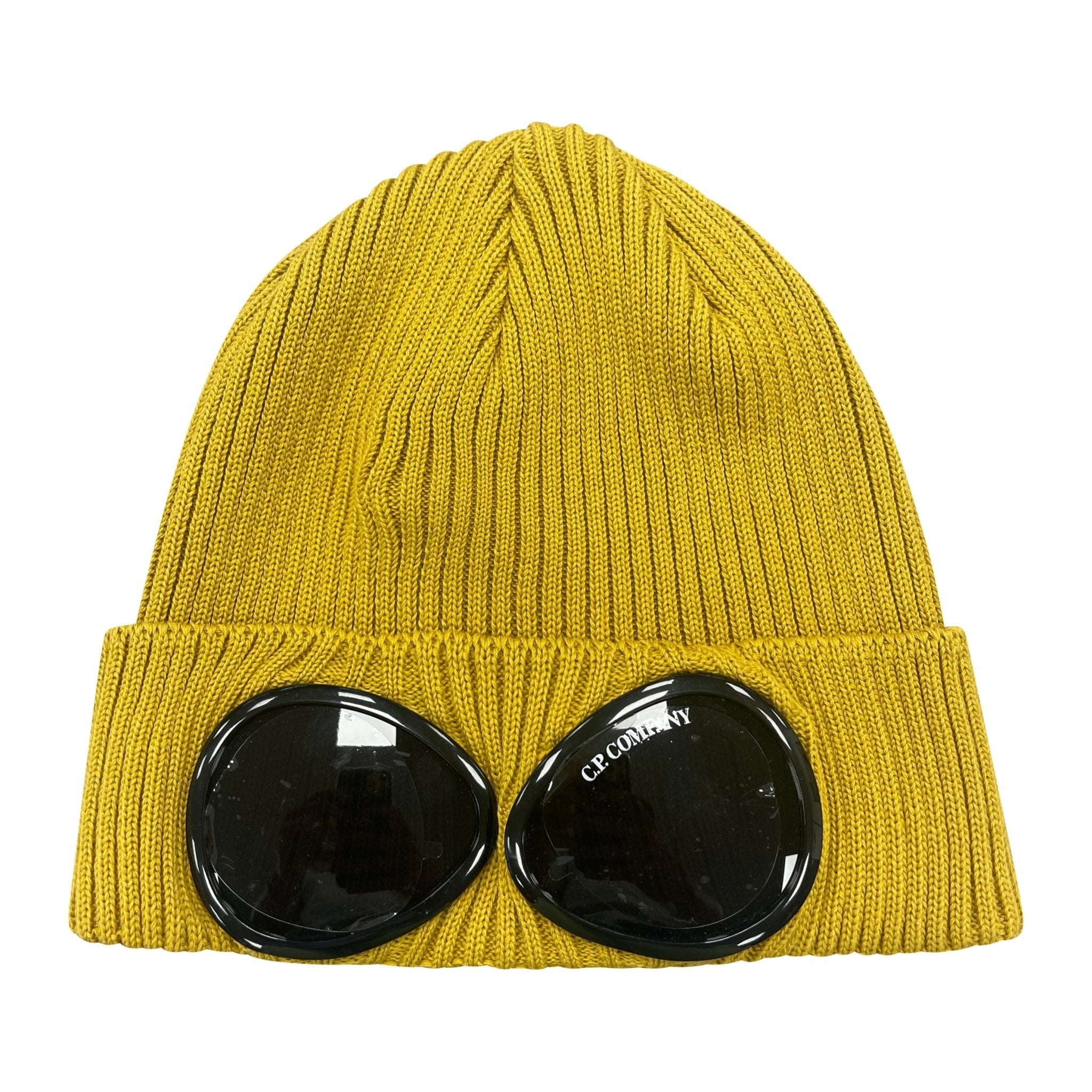 CP Company Cotton Goggle Beanie Yellow - Boinclo ltd