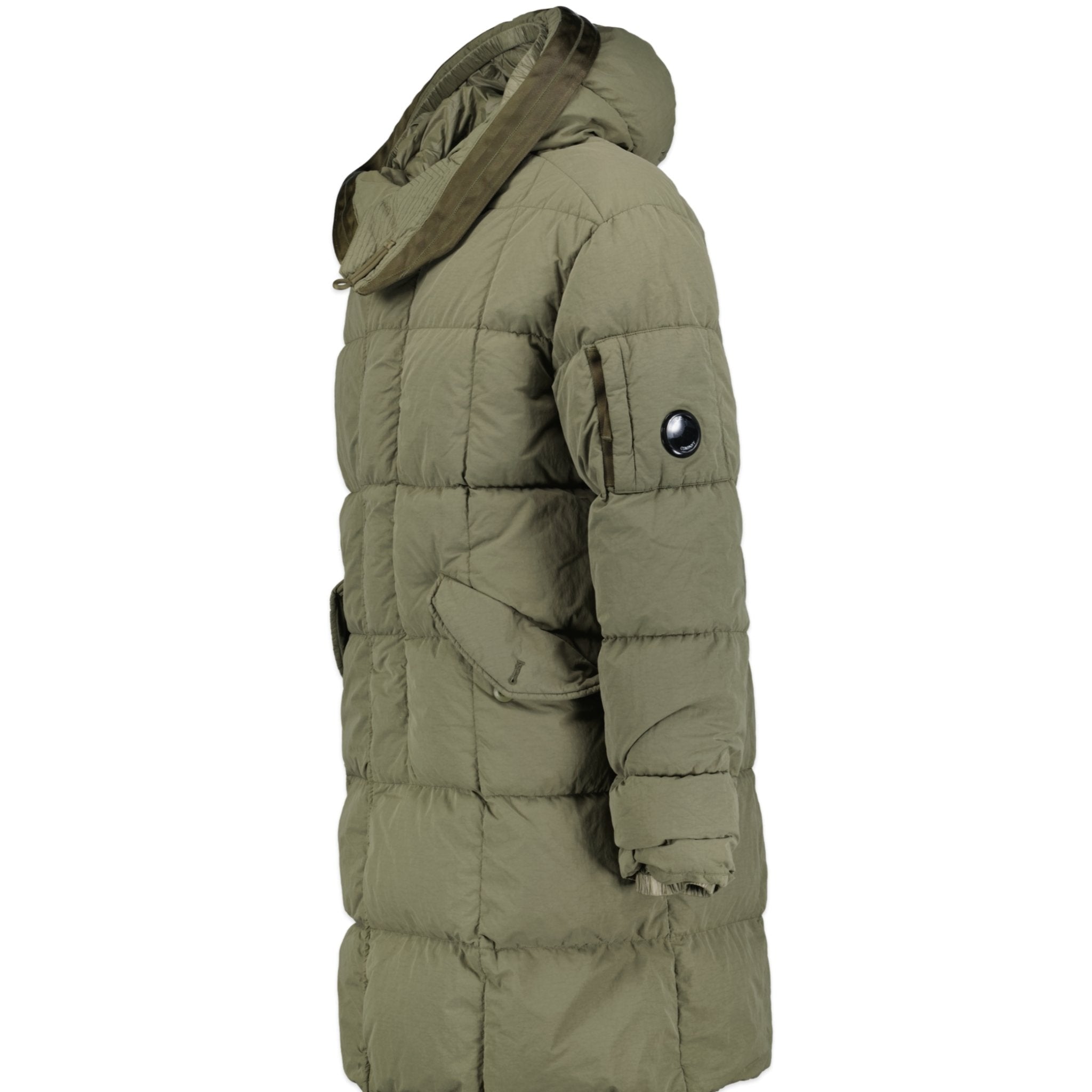 CP Company Flatt Nylon Padded Lens Shell Jacket Green - Boinclo ltd