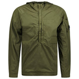 CP Company Hooded Overshirt Half Zip Burnt Olive - Boinclo ltd