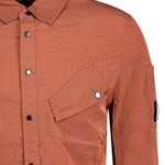 CP Company Lens Chrome Overshirt Jacket Burnt Orange - Boinclo ltd