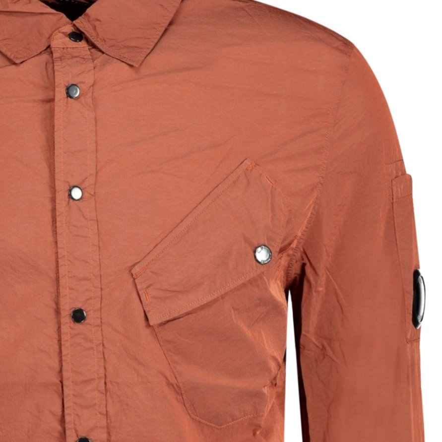 CP Company Lens Chrome Overshirt Jacket Burnt Orange - Boinclo ltd