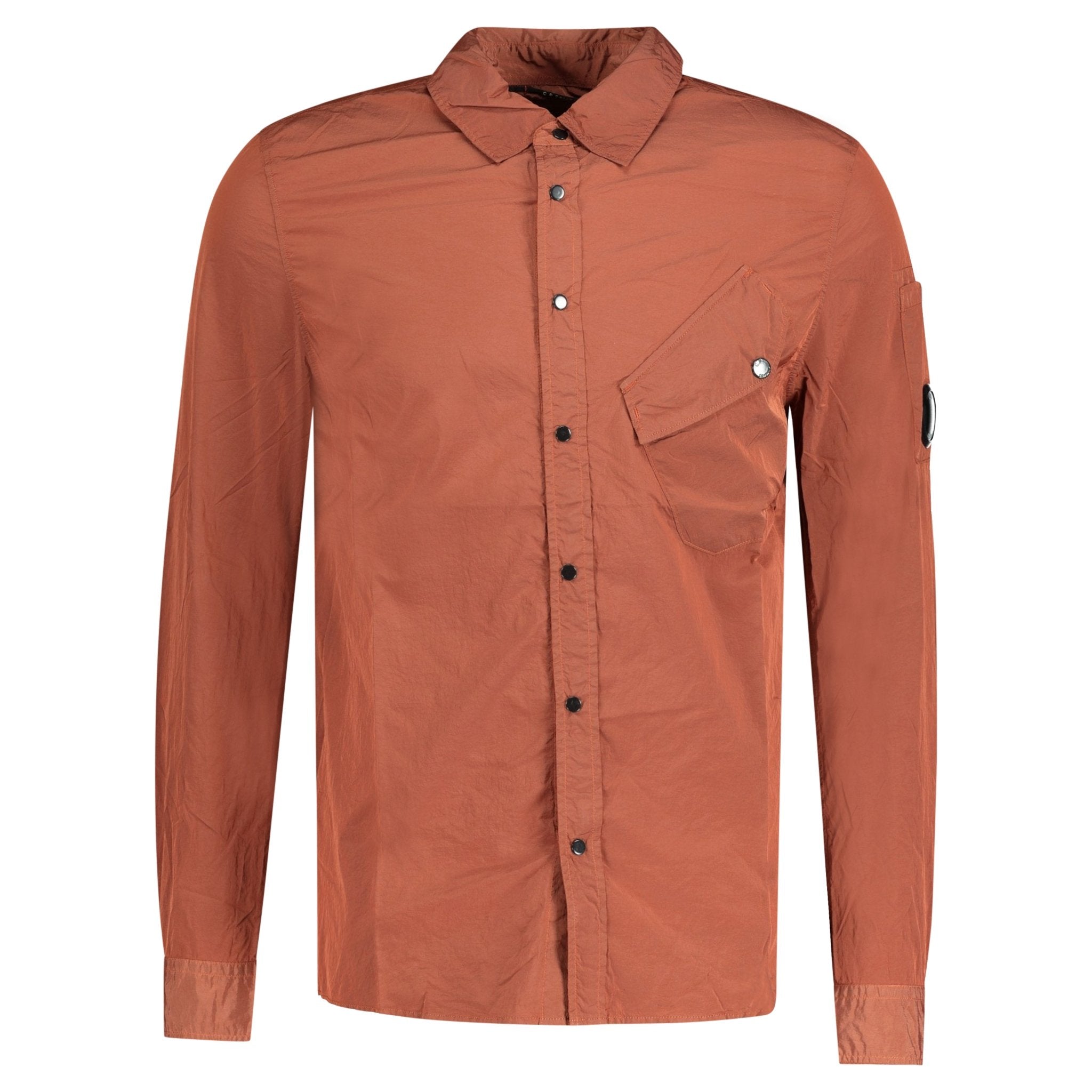CP Company Lens Chrome Overshirt Jacket Burnt Orange - Boinclo ltd