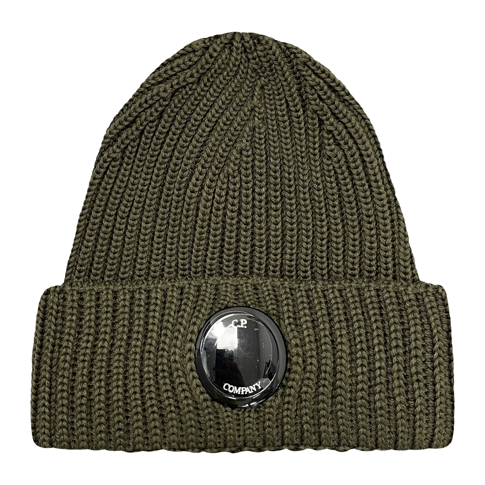 CP Company Lens Wool Beanie Khaki - Boinclo ltd