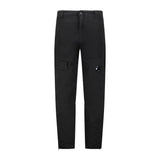 C.P. Company Lens Zip Cuff Stretch Sateen Cargo Pants Black - Boinclo ltd