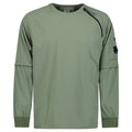 CP Company Olive Green Crew Neck Nylon Stretch Double Sweatshirt - Boinclo ltd