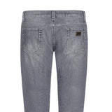 Dolce & Gabbana 'Milano' Metal Plaque Skinny Light Grey Jeans - Boinclo ltd