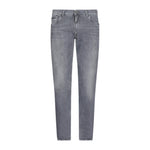 Dolce & Gabbana 'Milano' Metal Plaque Skinny Light Grey Jeans - Boinclo ltd