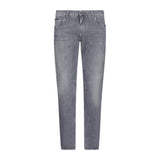 Dolce & Gabbana 'Milano' Metal Plaque Skinny Light Grey Jeans - Boinclo ltd