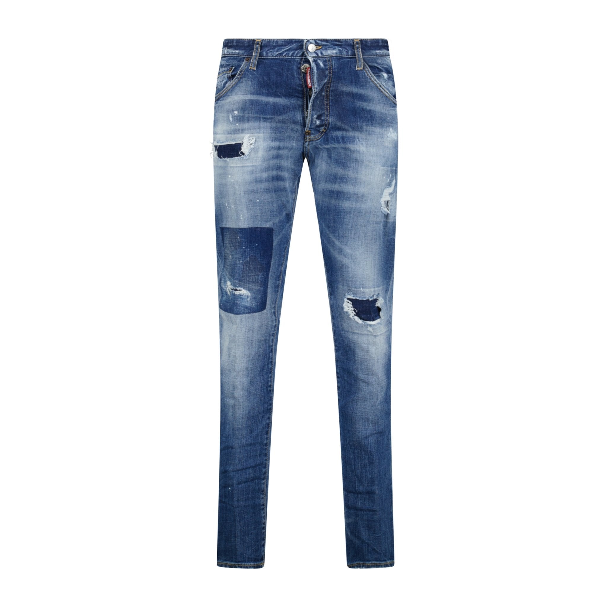 DSquared2 'Cool Guy' Orange Logo Slim Fit Jeans Blue - Boinclo ltd
