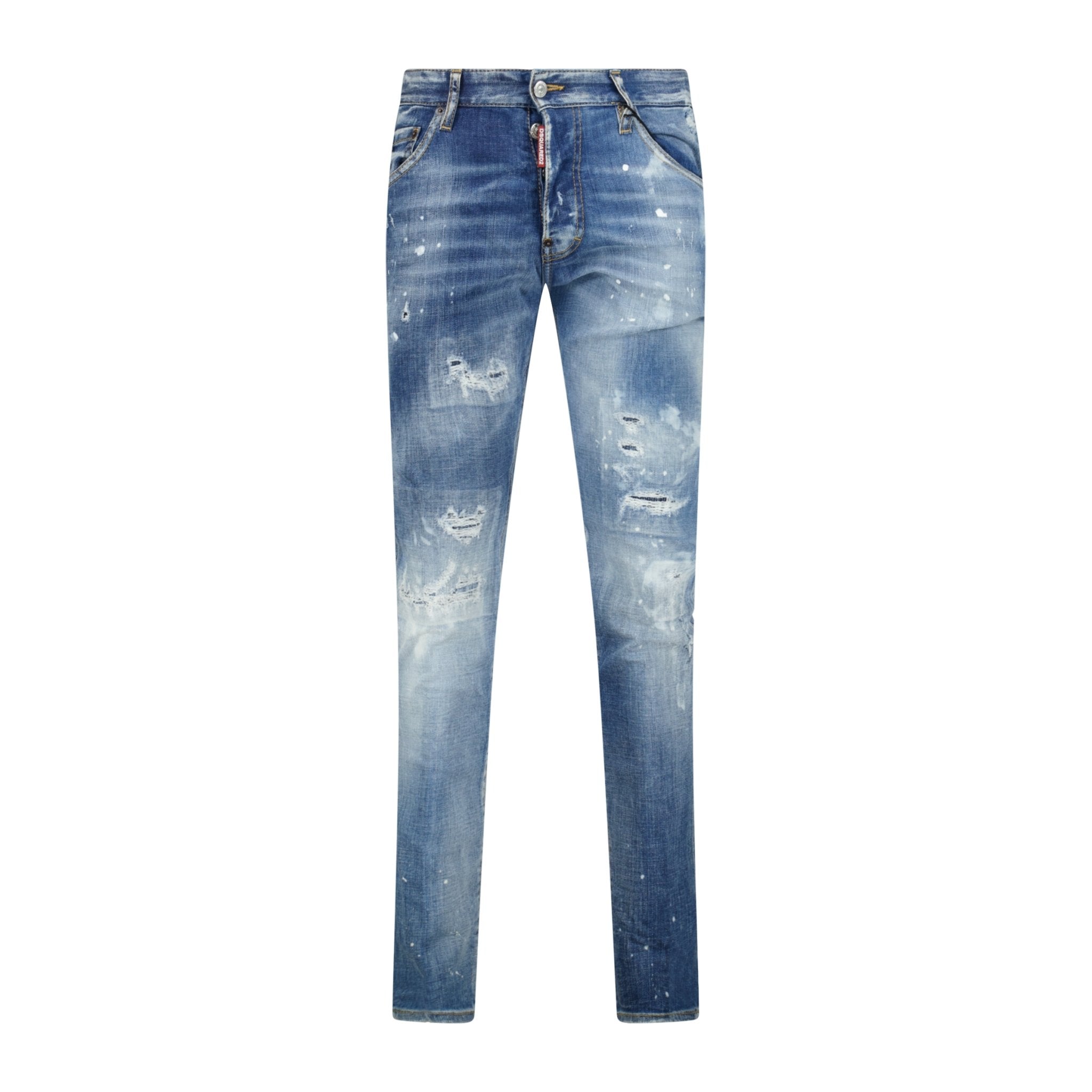 DSquared2 'Cool Guy' Paint Splatter Slim Fit Jeans Blue - Boinclo ltd