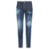 DSQUARED2 'COOL GUY' YELLOW & RED PAINT SLIM FIT JEANS