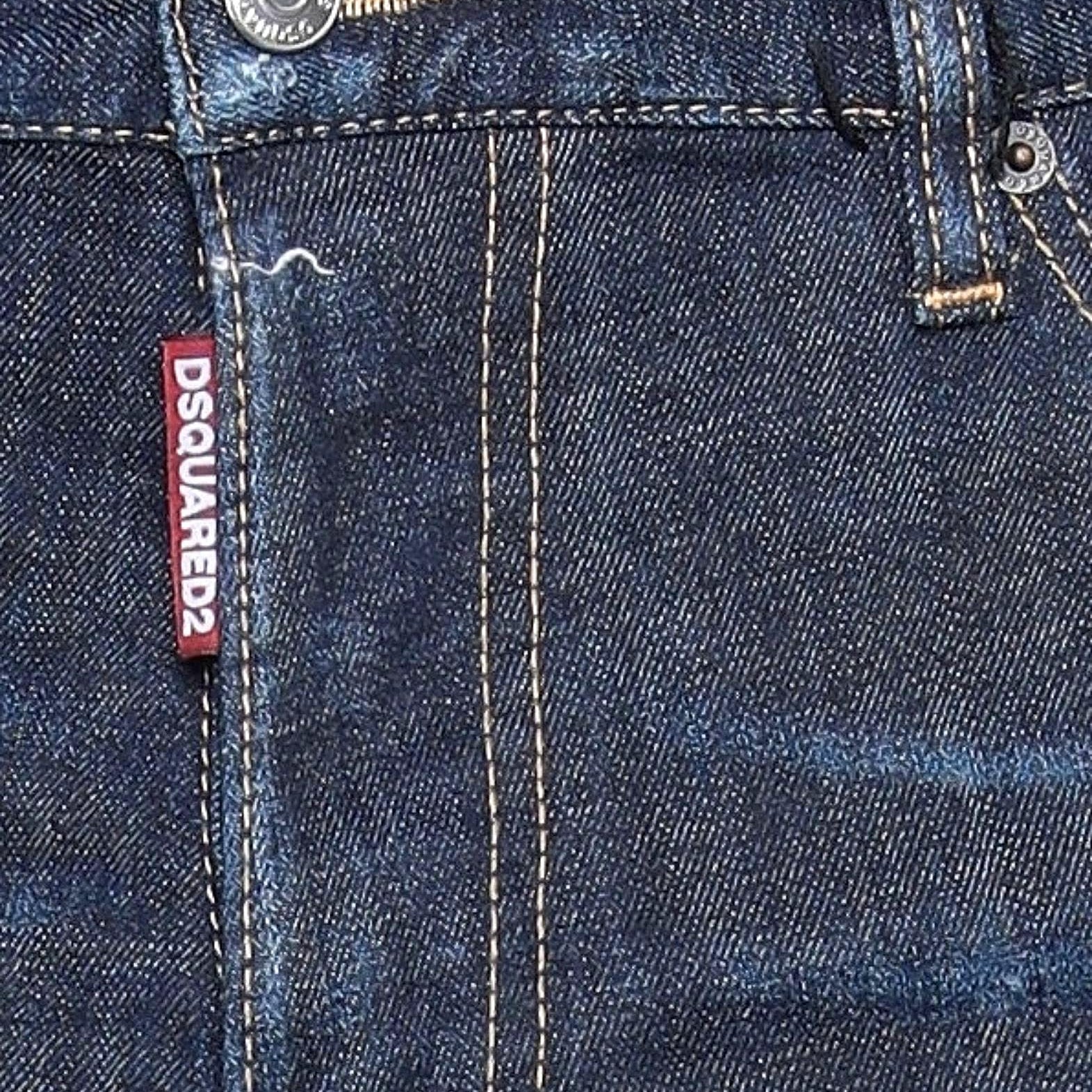 DSquared2 'Cool Guy' Yellow & Red Paint Slim Fit Jeans - Boinclo ltd