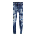 DSquared2 'Skater' Leather Logo Jeans Blue - Boinclo ltd