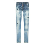 DSquared2 'Slim' Distressed Blue Stitch Paint Splatter Jeans - Boinclo ltd