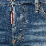 DSquared2 'Slim' Distressed White Paint Jeans Blue - Boinclo ltd