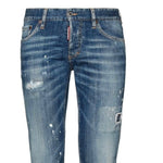DSquared2 'Slim' Distressed White Paint Jeans Blue - Boinclo ltd