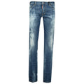 DSquared2 'Slim' Jeans Distressed Stitch Paint Splatter Blue - Boinclo ltd