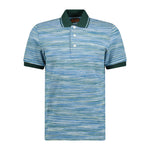 Missoni 3 Button Up Short Sleeve Polo Shirt Blue & Green - Boinclo ltd