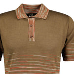 Missoni 3 Button Up Short Sleeve Polo Shirt Brown - Boinclo ltd