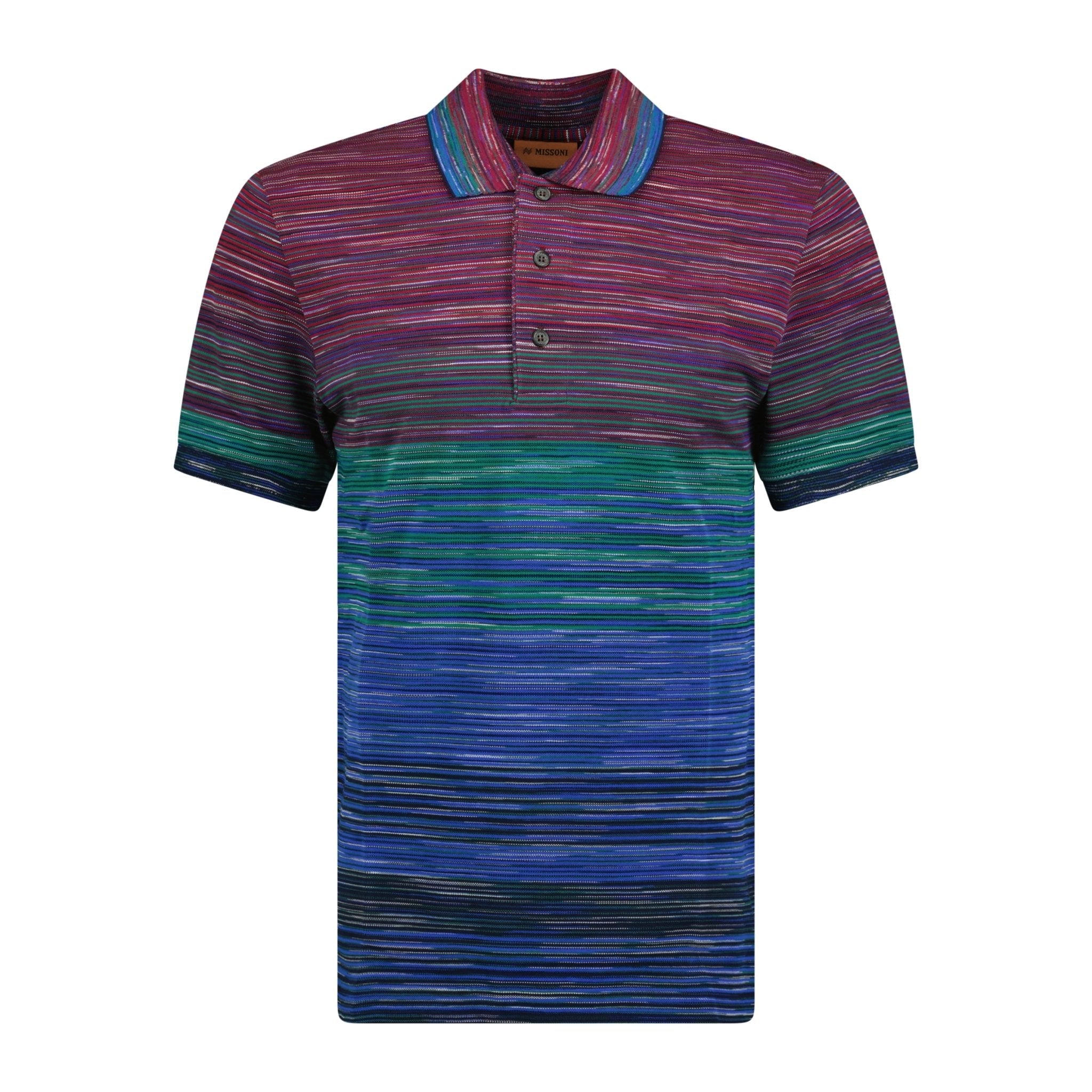 Missoni 3 Button Up Short Sleeve Polo Shirt Multi-Coloured - Boinclo ltd