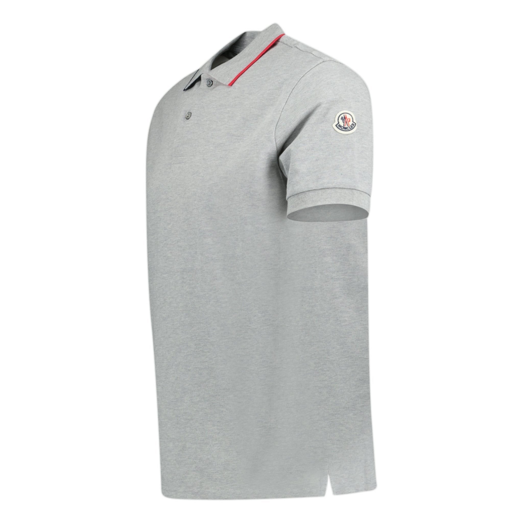 Moncler Polo Shirt Sleeve Logo Grey - Boinclo ltd