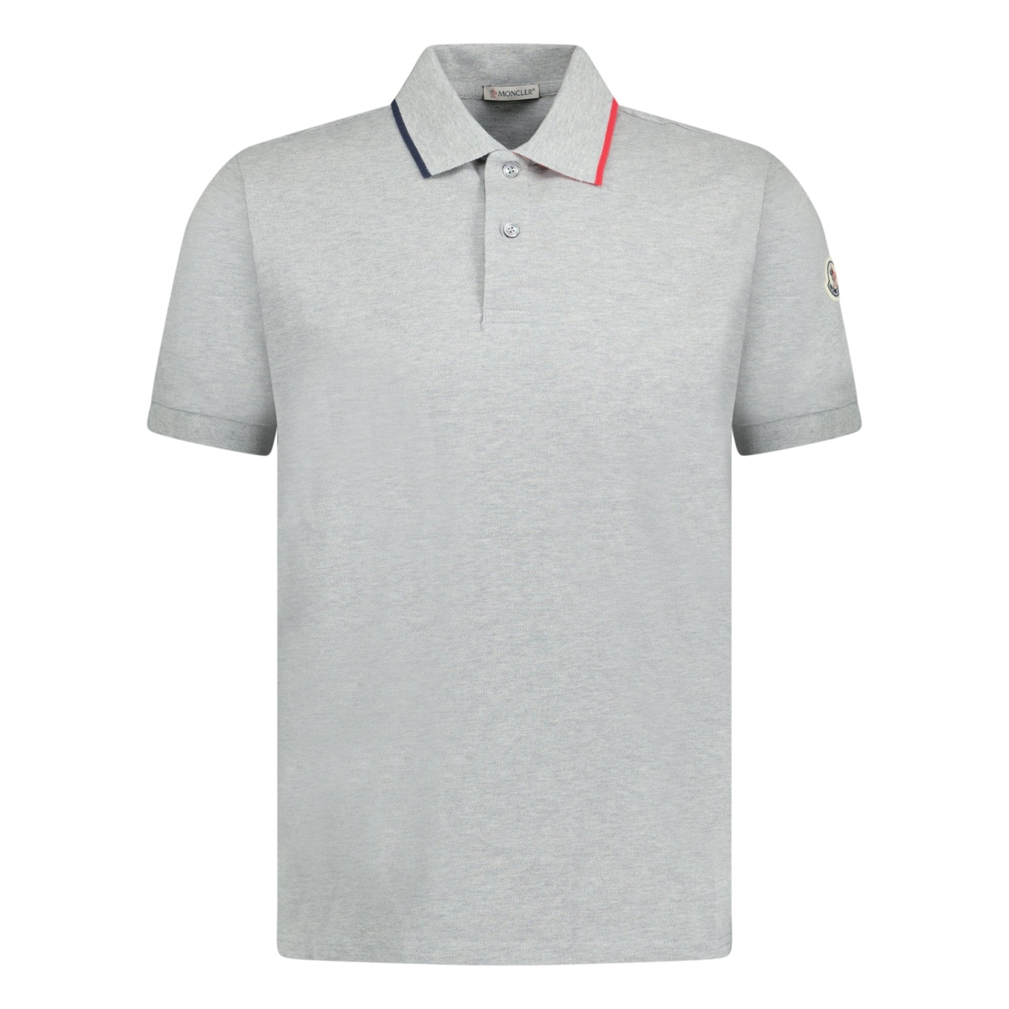 Moncler Polo Shirt Sleeve Logo Grey - Boinclo ltd