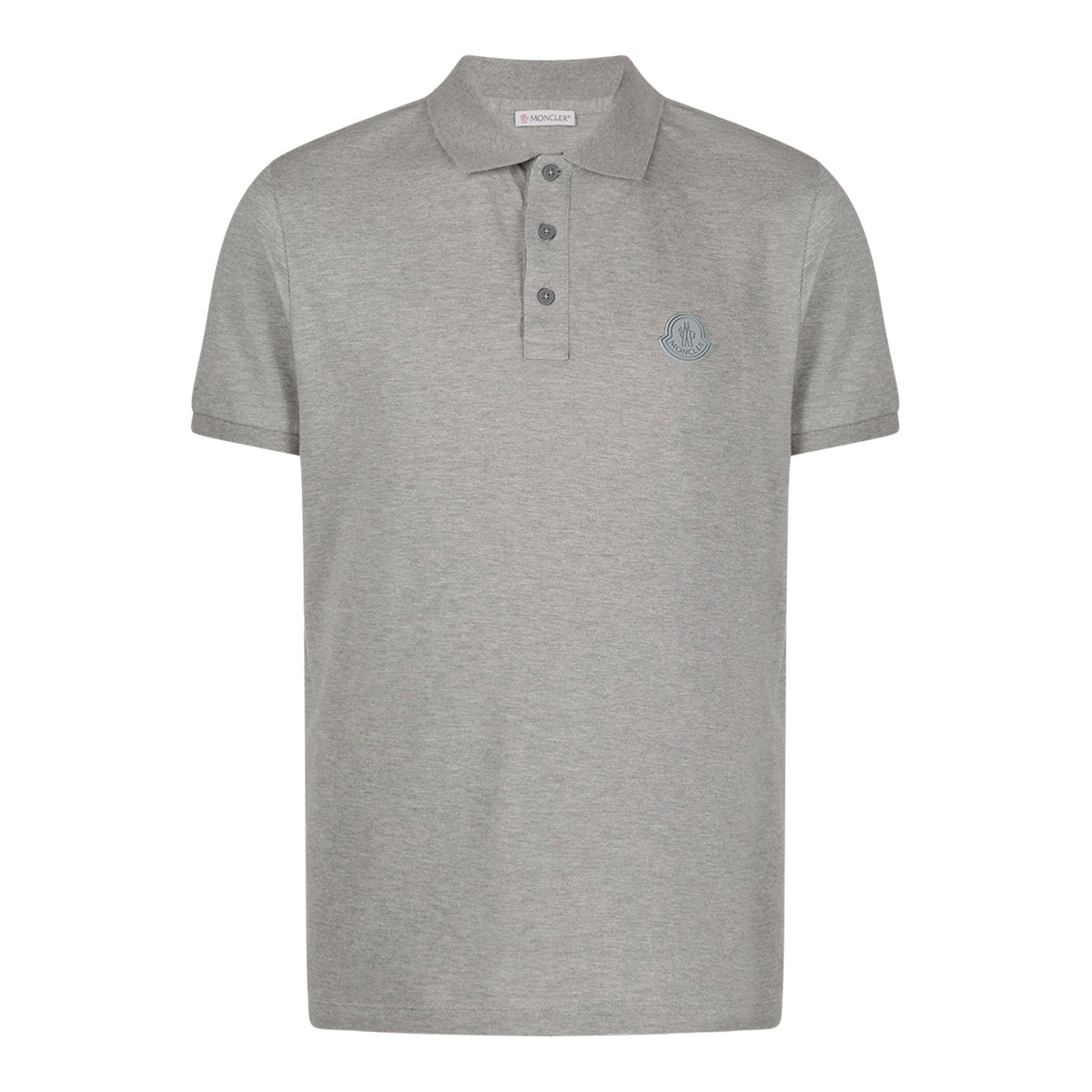 Moncler Rubber Logo Polo T-Shirt Grey - Boinclo ltd